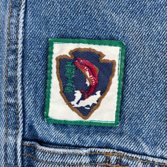 VTG 90s Little Levis Cargo Jeans Boys 7 Patches Jogger Parachute Elastic Cuff - Picture 6 of 16